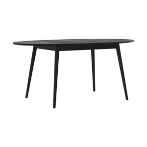 Table ovale 6&nbsp;8 personnes extensible en bois noir 170&nbsp;200 cm - eddy