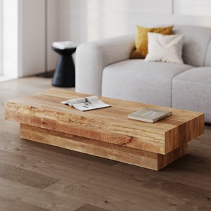 Table basse rectangulaire en bois de manguier - aréto