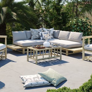 Table basse de jardin rectangulaire en teck - ily