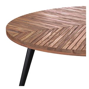Table basse ronde en bois d'acacia d80 cm - ella