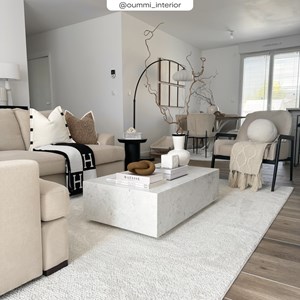 Table basse rectangulaire en marbre blanc - izaé