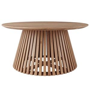 Table basse ronde en bois clair d'acacia d80 cm - képès