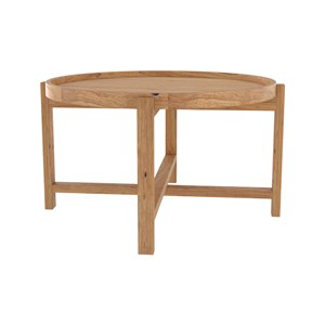 Table basse ronde en bois de teck recyclé d70 cm - kouma