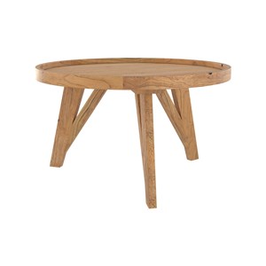 Table basse ronde en bois de teck recyclé d70 cm - oly
