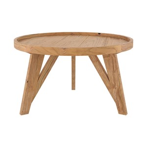 Table basse ronde en bois de teck recyclé d70 cm - oly