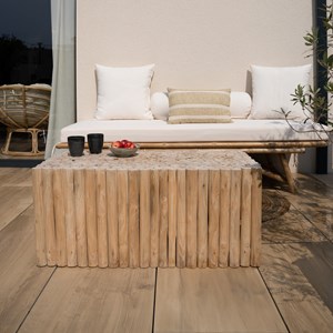 Table basse de jardin  rectangulaire 90x50cm en teck - imani