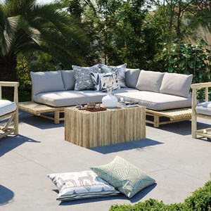 Table basse de jardin  rectangulaire 90x50cm en teck - imani