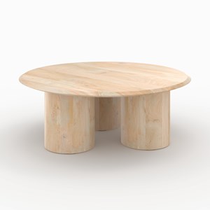 Table basse ronde en bois de manguier d90 cm - sacha