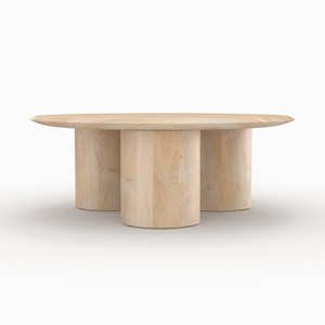 Table basse ronde en bois de manguier d90 cm - sacha