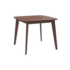 Table carrée 4 personnes en bois foncé finition noyer 90 cm - julio