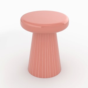 Table d'appoint ronde en métal rose d40 cm - adélie