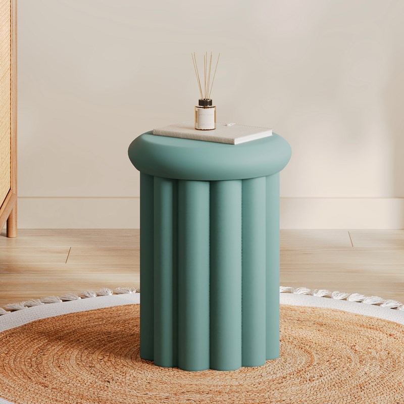 Rendez-vous Déco - Table d'appoint ronde en métal bleu d37 cm - aglaé