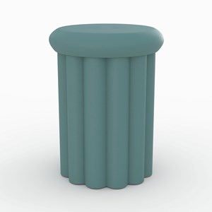 Table d'appoint ronde en métal bleu d37 cm - aglaé