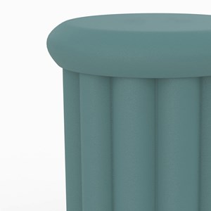 Table d'appoint ronde en métal bleu d37 cm - aglaé