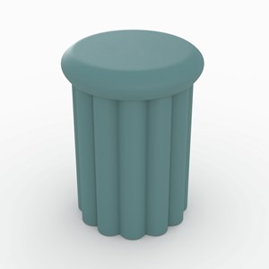 Table d'appoint ronde en métal bleu d37 cm - aglaé