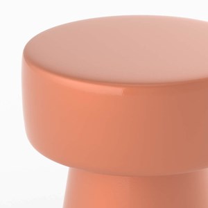Table d'appoint ronde en métal orange d30 cm - athéna