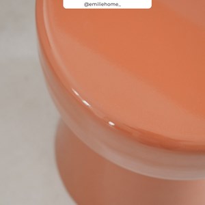 Table d'appoint ronde en métal orange d30 cm - athéna