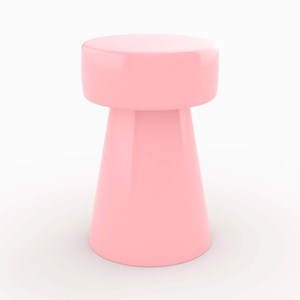 Table d'appoint ronde en métal rose d30 cm - athéna