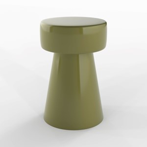 Table d'appoint ronde en métal vert kaki d30 cm - athéna