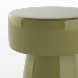 Table d'appoint ronde en métal vert kaki d30 cm - athéna