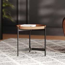 Table d'appoint ronde en bois d49 cm - carter