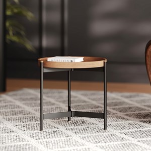Table d'appoint ronde en bois d49 cm - carter