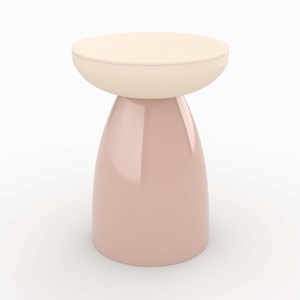 Table d'appoint ronde en métal rose d40 cm - colette