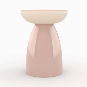Table d'appoint ronde en métal rose d40 cm - colette