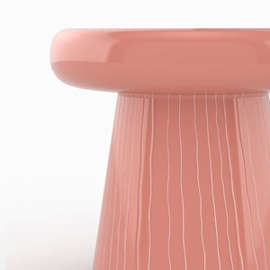 Table d'appoint ronde en métal rose d41 cm - rosalie