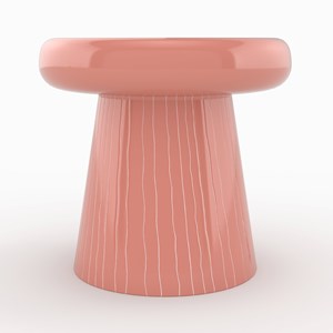 Table d'appoint ronde en métal rose d41 cm - rosalie