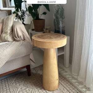 Table d'appoint ronde en bois de suar d35 cm - janah