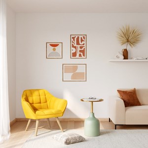 Table d'appoint ronde en métal  vert d'eau et laiton d40 cm - lyne