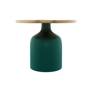 Table d'appoint ronde en métal vert et laiton d49 cm - lyne