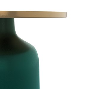 Table d'appoint ronde en métal vert et laiton d49 cm - lyne