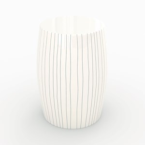 Table d'appoint ronde en métal blanc rayé d26 cm - nello