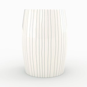 Table d'appoint ronde en métal blanc rayé d26 cm - nello