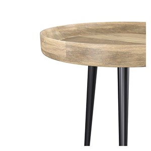 Table d'appoint ronde en bois de manguier clair d40 cm - palak