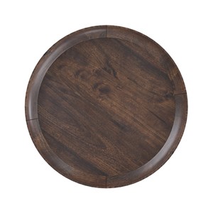Table d'appoint ronde en bois de manguier foncé d40 cm - palak