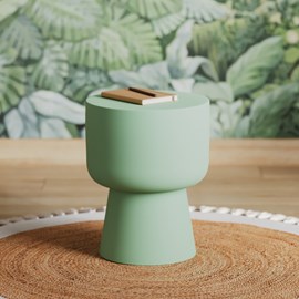 Table d'appoint ronde en métal vert d34 cm - prisca