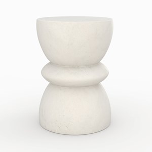 Table d'appoint ronde en béton blanc d35 cm - maupiti
