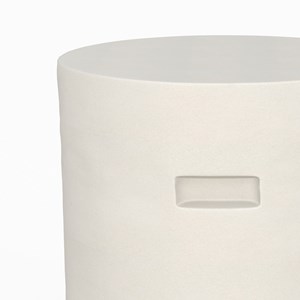 Table d'appoint ronde en béton blanc d35 cm - santorini