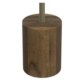 Table d'appoint ronde en bois de manguier et résine  d45 cm - slimi