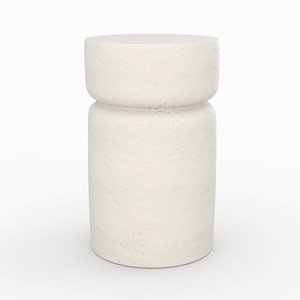 Table d'appoint ronde en béton blanc d30 cm - tahiti