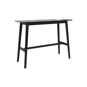 Table de bar rectangulaire 4 personnes en bois noir 120 cm - buvette