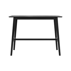 Table de bar rectangulaire 4 personnes en bois noir 120 cm - buvette