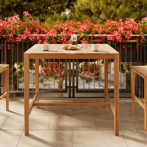 Table de bar d'extérieur en bois de teck massif 4 personnes - tunga