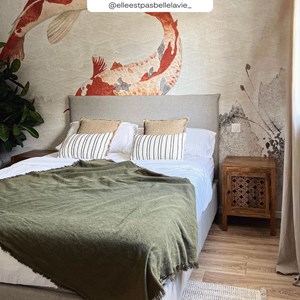 Table de chevet ajourée en bois de manguier - jaya