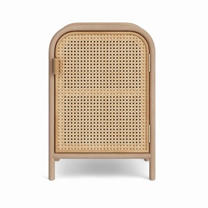 Table de chevet en rotin, 1 porte - alata