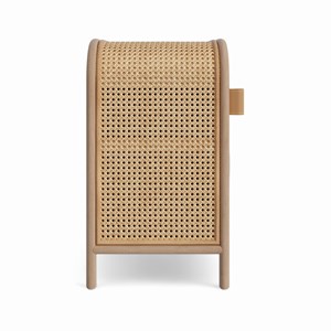 Table de chevet en rotin, 1 porte - alata