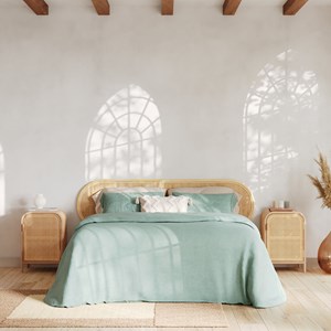 Table de chevet en rotin, 1 porte - alata